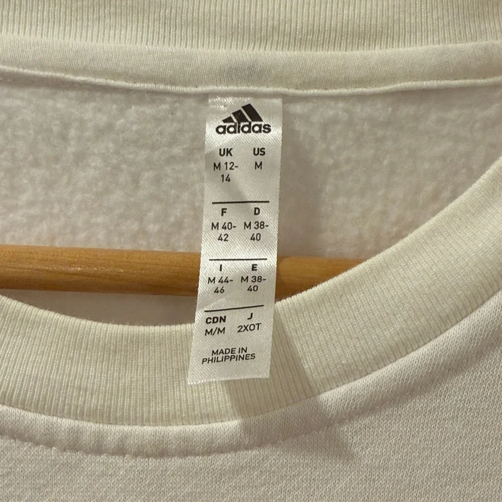 Adidas White Sweatshirt with Black Logo Accents - Picture 2 of 3